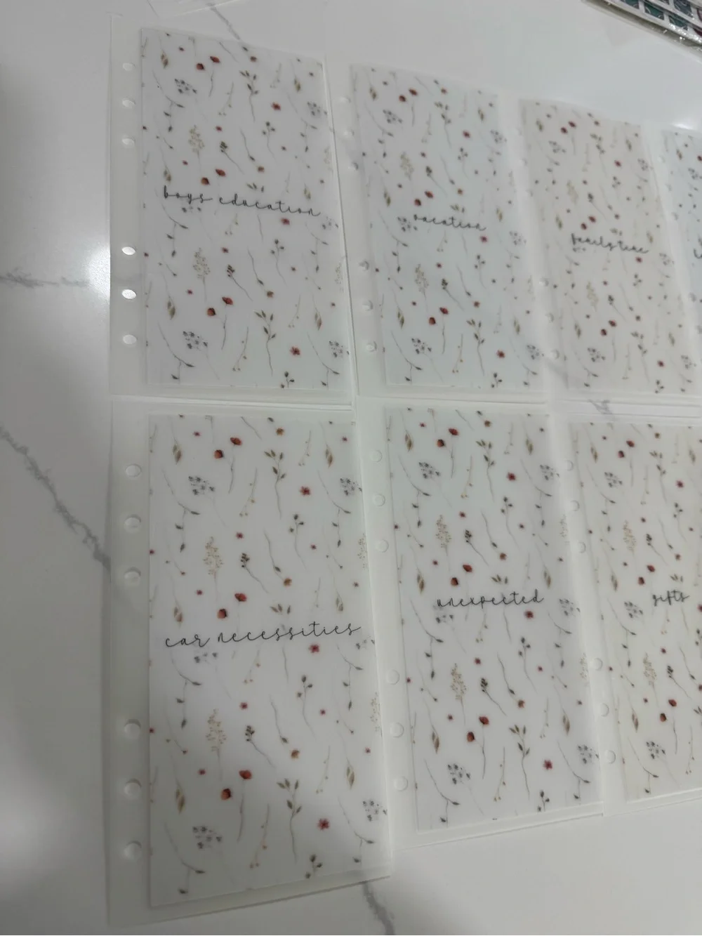 A6 Floral cash envelopes